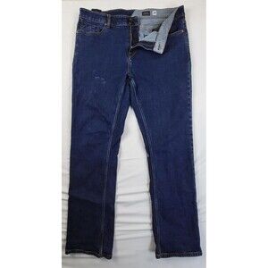 Volcom Mens Jeans Solver Modern Straight Stretch Denim Medium Wash Blue size 36
